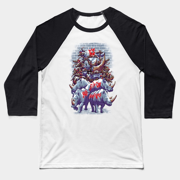 rhino rat Baseball T-Shirt by iqbalgarint